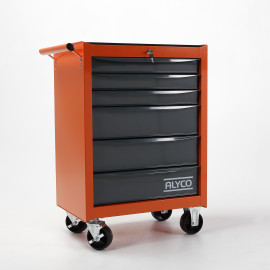 CHARIOT GRAND ALYCO ORANGE 6 TIROIRS 680x460x1020MM